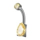 thumbnail image 4 of Clicker Ombligo Anillos Accesorio De Moda Diamantes De Imitación Ombligo Piercing Aro Amarillo, 4 of 5