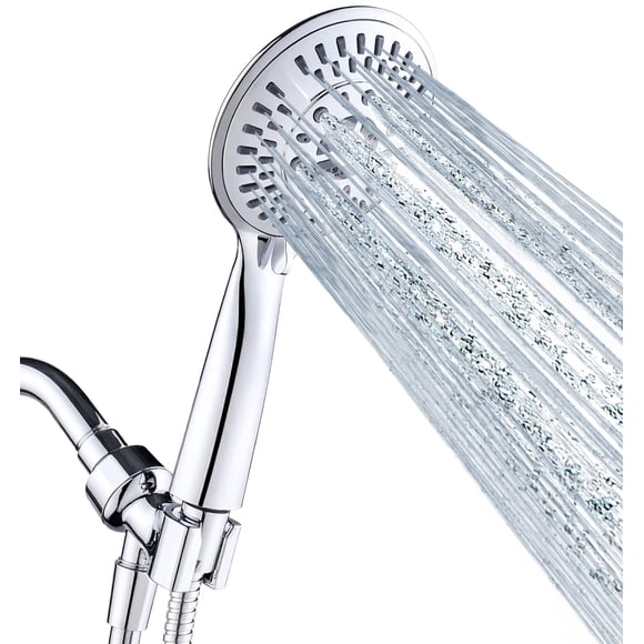 Alcachofa de ducha BRIGHT SHOWERS con 9 ajustes de rociado con soporte portátil cromado