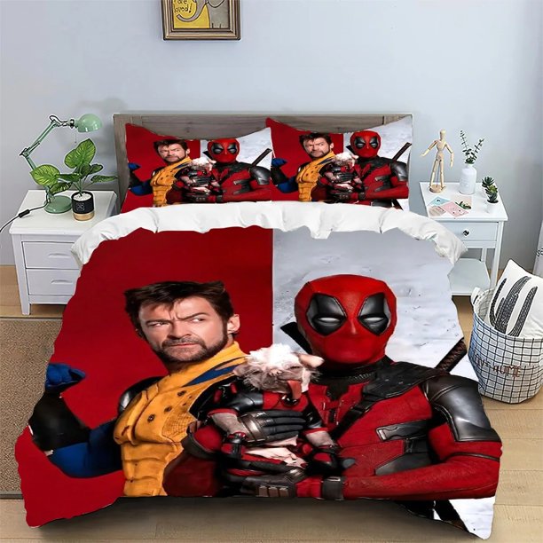 Deadpool printed 3D Wolverine Bedding Sets,Anime bed supplies set duvet cover bed comforter set bedding set Bed Sheets