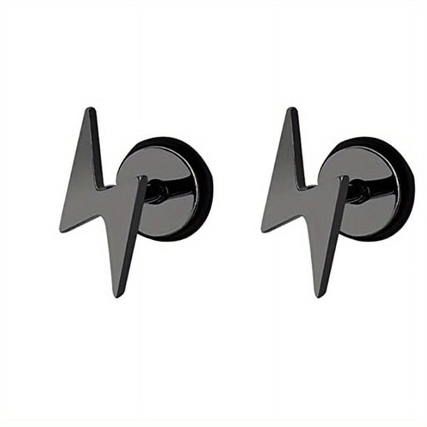 Lightning-Inspired Earrings: Add a Touch of Punk to Your Look with These Unisex Stainless Steel Earrings
