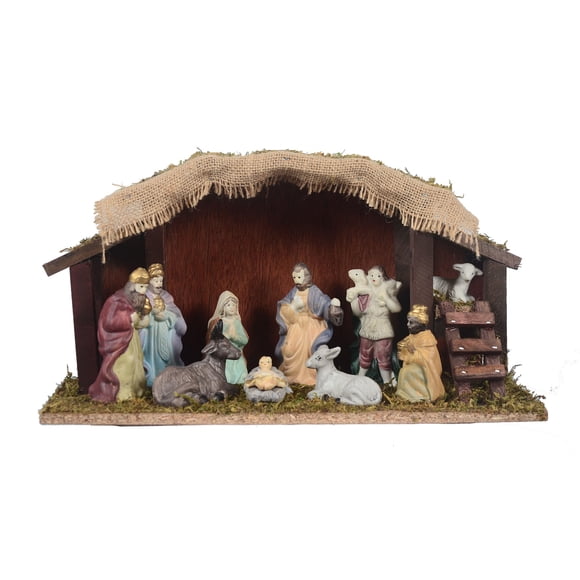 Set 12 piezas pesebre navideño