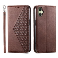 Funda Flip Foxdock Para Samsung Galaxy A06 , Estilo Billetera Con Diseño Rombo, Correa De Mano Y Soporte, Uso Diario