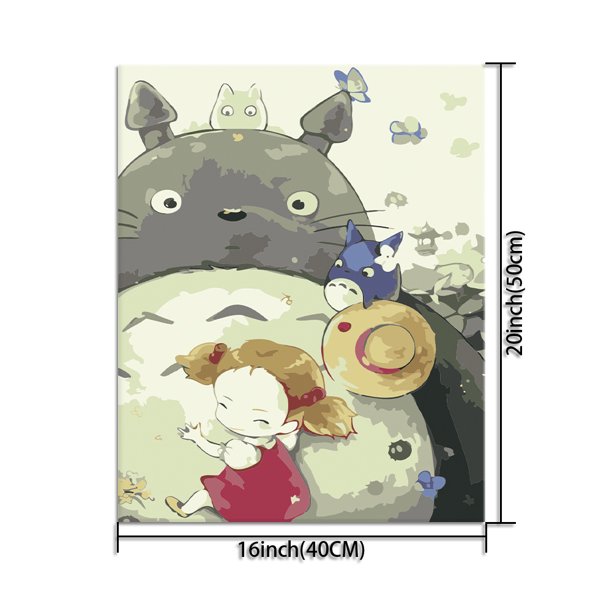 DIY Oil Painting Paint By Numbers Kit For Adults Beginners Kids,16x20inch Cartoon Chinchilla Canvas Painting Wall Art Set With Acrylic Pigment And Brushes (NO Frame)