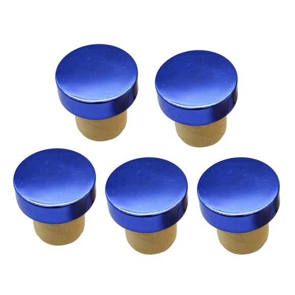 5 Piezas Tapón De Vino En Forma De T Tapón De Silicona Tapón De Botella De Corcho Tapa Azul