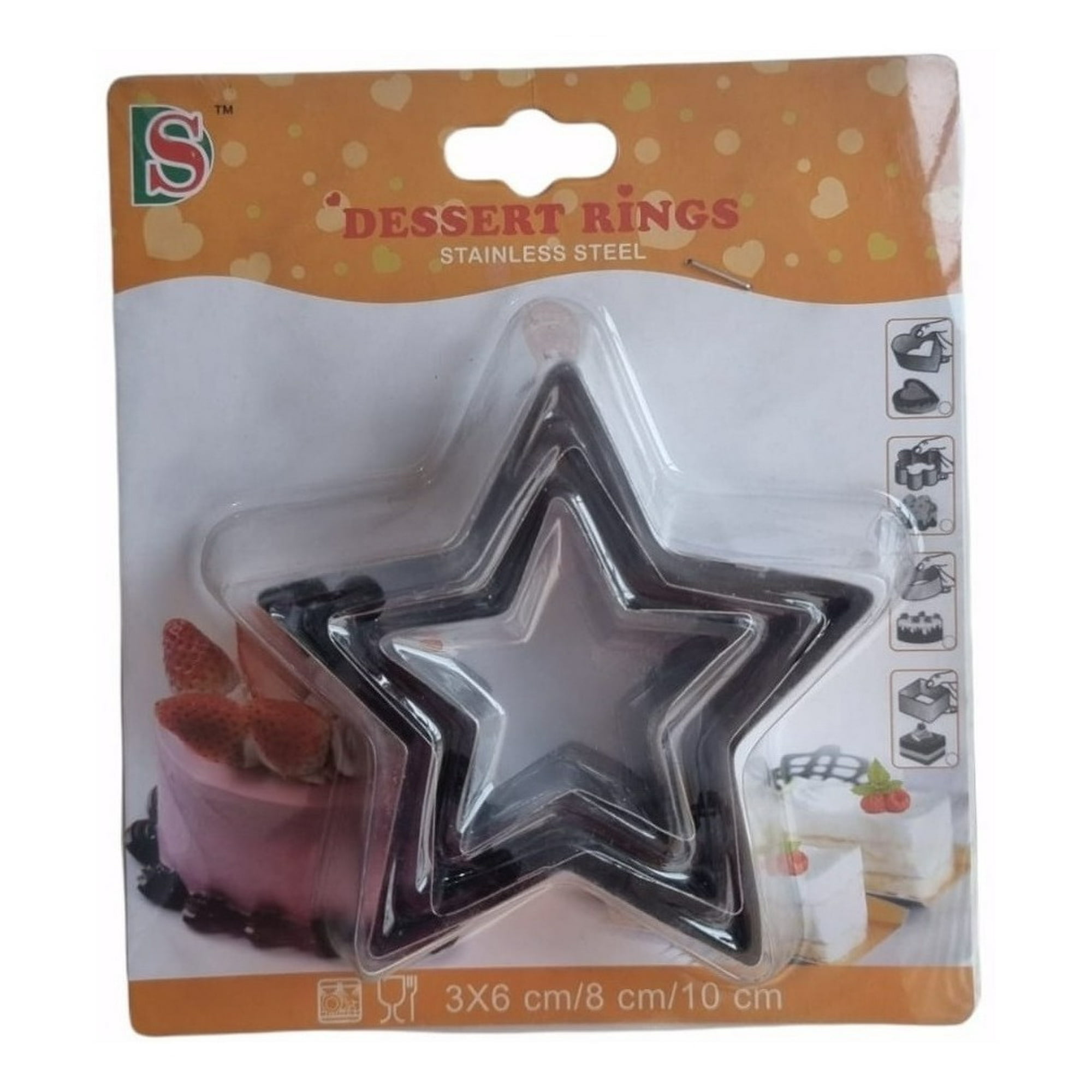 Genérico - Set 3 Estrellas Moldes Cortador Galletas Dulces Repostería