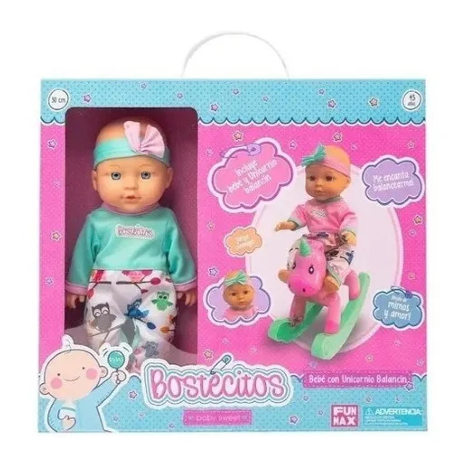 Genérico - Juguete Muñeca Bostecitos 30cm Con Balancin De Unicornio