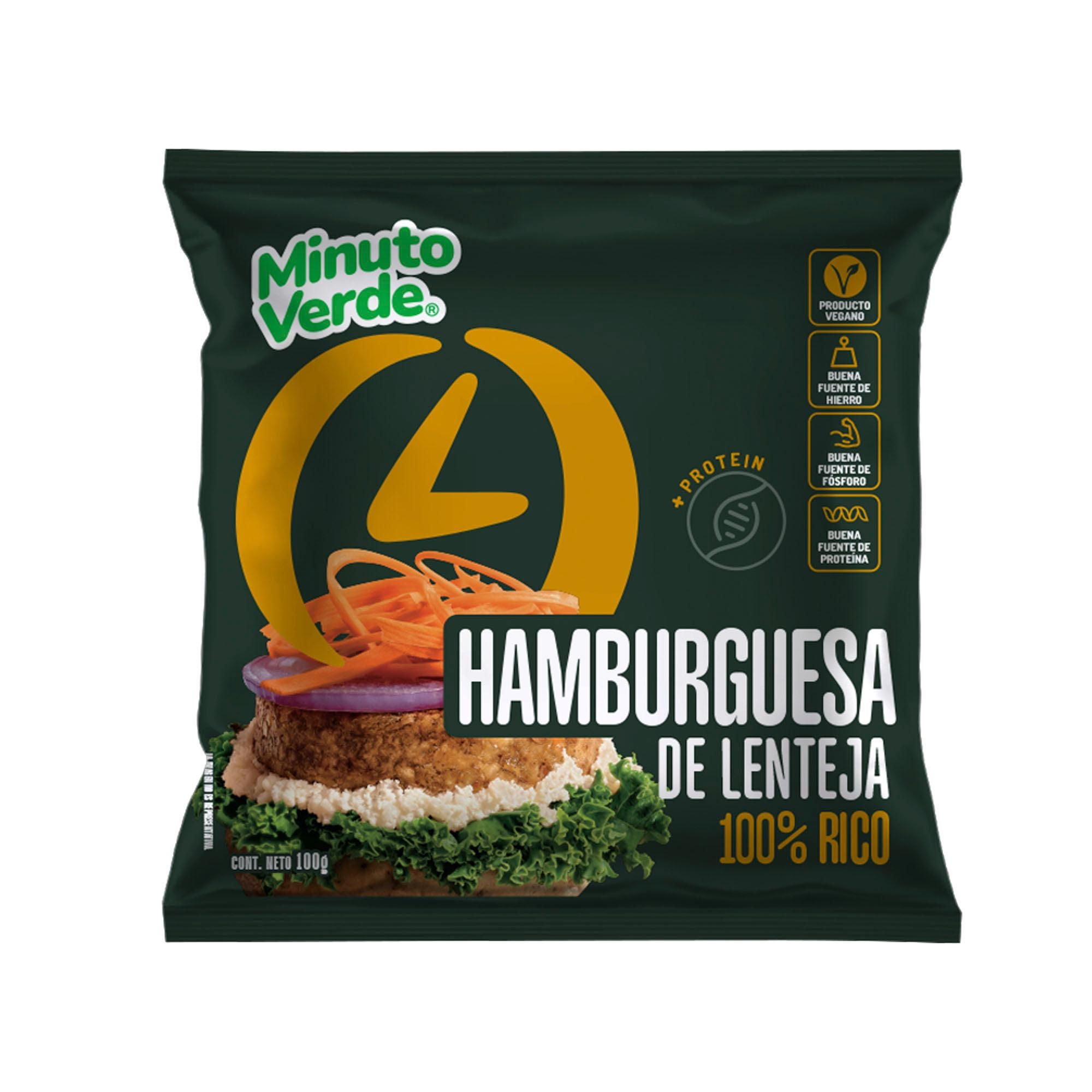 Hamburguesa Vegetal De Lentejas 100 g Minuto Verde