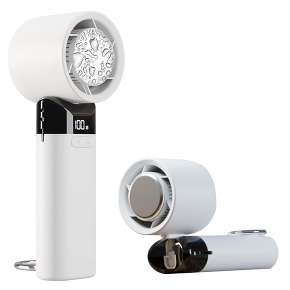 Ventilador de mano SAYTAY recargable de 3000 mAh, plegable, blanco