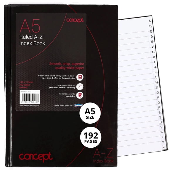 Cuaderno Premier Stationery A5 192 págs Índice Tapa Dura