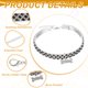 thumbnail image 3 of Collar de Gato con Diamantes de Imitación Uxcell, Collares Básicos para Perros Ajustables Brillantes con 3 Filas de Collares para Perros con Colgante de Hueso (12-14 Pulgadas, Negro/Blanco), 3 of 7