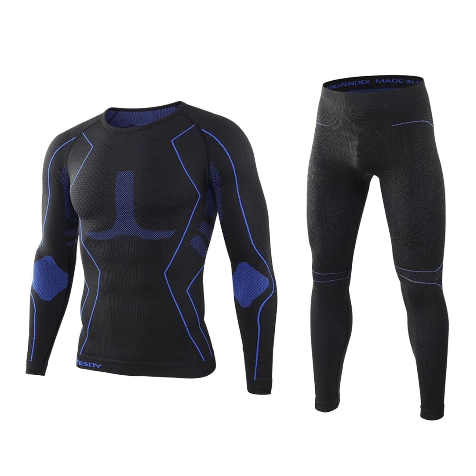 Ioensy - Ropa Interior Térmica De Invierno Para Hombre Leggings De Sudor De Manga Larga De Secado Rápido Xxl Negro