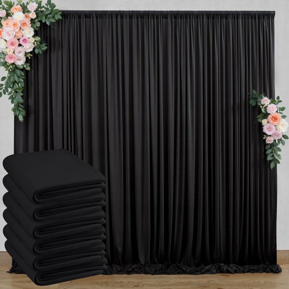 Telón Outpain 9 m x 3 m Negro 6 Paneles Poliéster