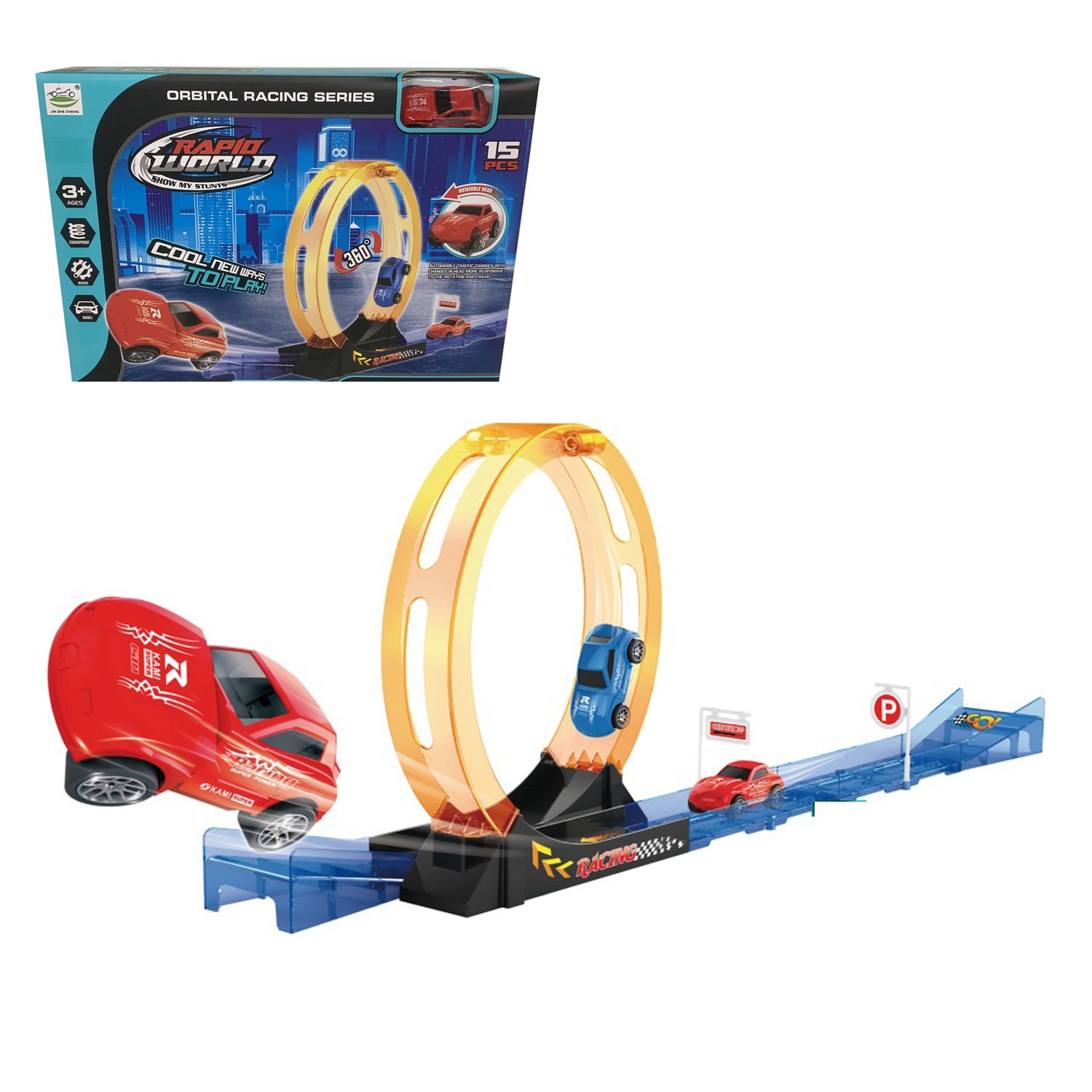 Juguete Pista 15 Piezas 1 Auto Pull Back - Toyng