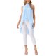 thumbnail image 2 of INSPIRE CHIC Blusa sin mangas de gasa de Halloween para mujer con lazo en la espalda para moda de verano y ocasiones casuales Azul cielo L, 2 of 6