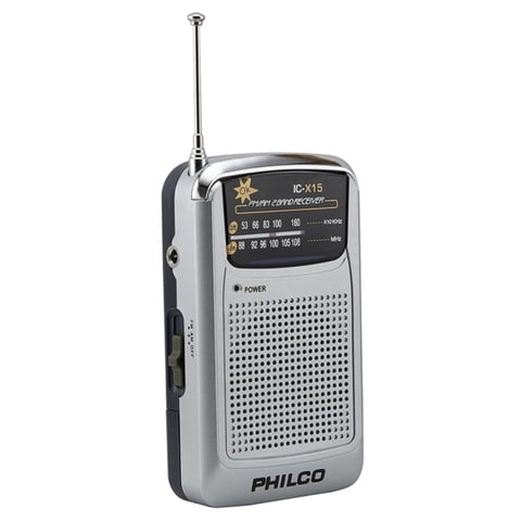 Philco - Radio Portatil A Pilas Con Audifonos Fm Am Ricx15