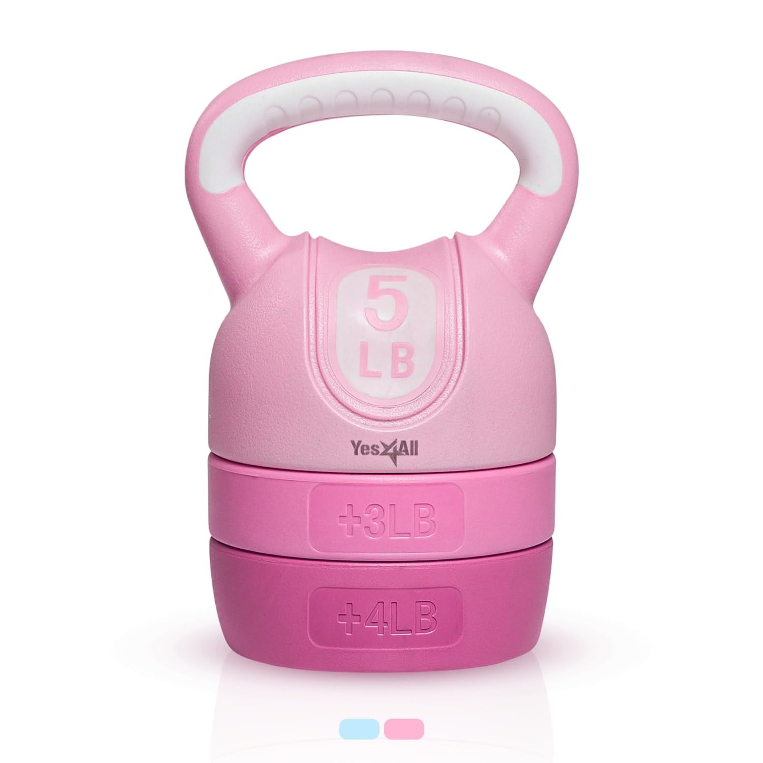 Set De Gimnasio En Casa Kettlebell Yes4all, Ajustable, Rosa, De 2,3 Kg A 5,4 Kg