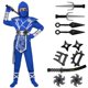 thumbnail image 1 of Disfraz de ninja para niños Spooktacular Creations, azul y plateado, M 8-10, 1 of 6