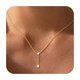 thumbnail image 1 of Collar DIFOMI chapado en oro de 14K con colgante en forma de Y y circonita cúbica, 1 of 4