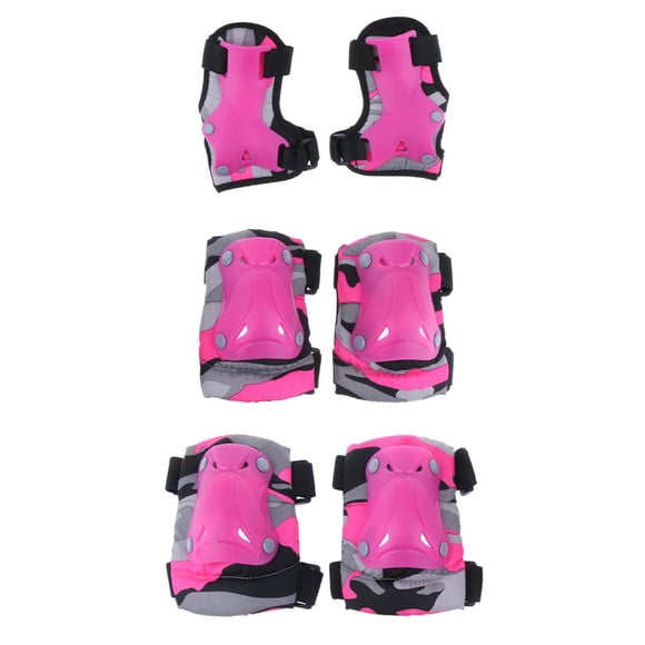 Niños Niño Patinaje Scooter Equipo de protección Rodilla Codo Mano Cojines Set Pink L
