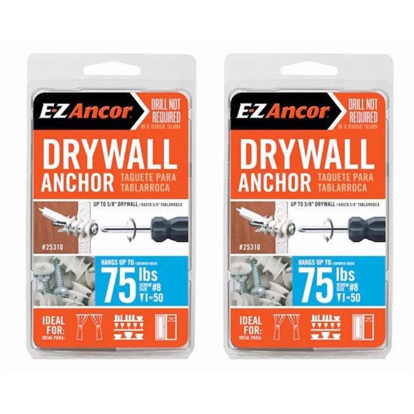 Ancla para panel de yeso E-Z Ancor 3 cm 75 lb paquete de 50