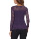 thumbnail image 3 of INSPIRE CHIC Blusa de Halloween para Mujer con Encaje, Abertura Frontal, Dobladillo Peplum, Manga Larga Transparente, Talla XL, Color Púrpura, 3 of 6