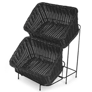 Get - Set De 2 Canastos Con Soporte De Exhibición Color Negro 23.5X33 Cm