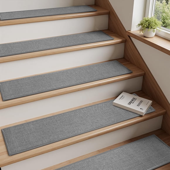 PADOOR Peldaños Antideslizantes con Respaldo de Goma 20 x 76 cm Gris