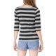 thumbnail image 3 of INSPIRE CHIC Camiseta Básica de Mujer con Mangas al Codo Cuello Redondo Ajustada Regreso a Clases Camiseta Casual Estampada Negra S, 3 of 8