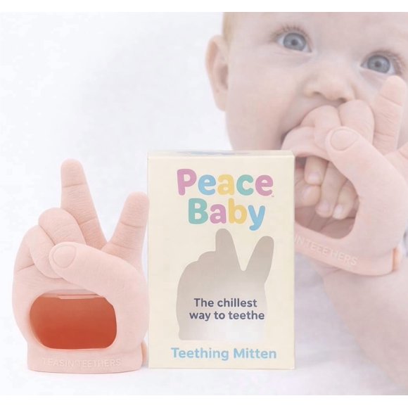 Mordedor Tipo Guante Peace Sign Libre De Bpa