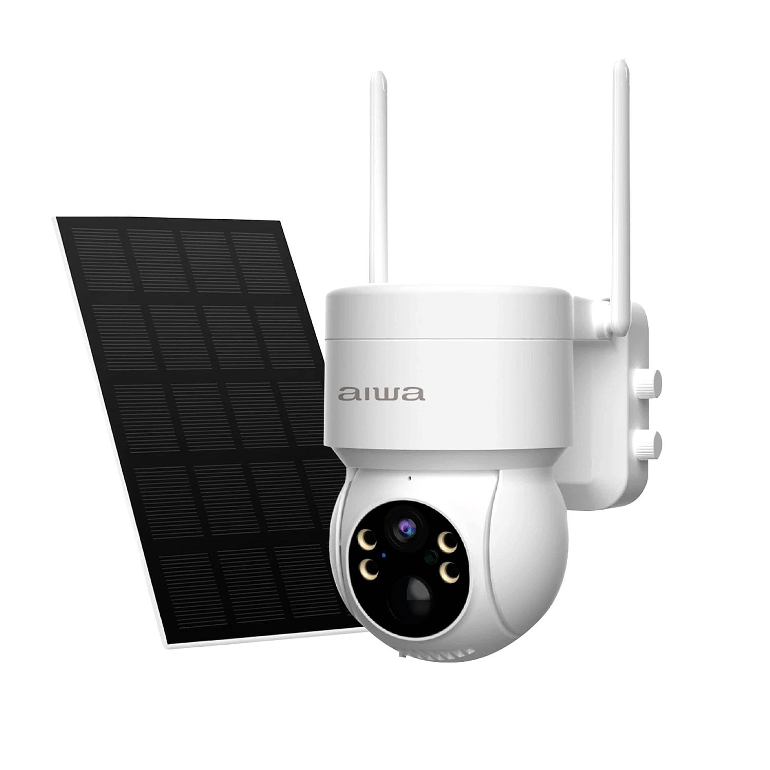 Cámara De Seguridad Aiwa Wifi Exterior Panel Solar Awcto43 Blanco