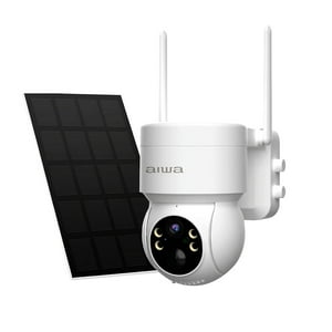 Cámara De Seguridad Aiwa Wifi Exterior Panel Solar Awcto43 Blanco