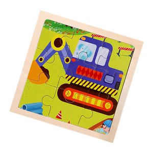 Magideal - Rompecabezas De Madera Coloridos De , Juguetes De Aprendizaje De Educación Temprana Para Niños, Juguete Montessori Con Animal De , Excavador Vehículo