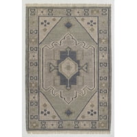 Alfombra Momeni Bristol Brs-9 Blue De Lana Y Algodón De Pelo Bajo, 0,6 Cm