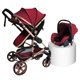 thumbnail image 3 of Coche con silla de nido y base de auto premium 3 en 1 Rojo, 3 of 3