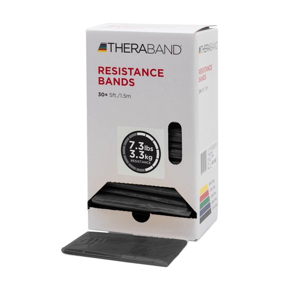 Banda de Resistencia THERABAND Pesada Negra Nivel 6 con 3.3 kg