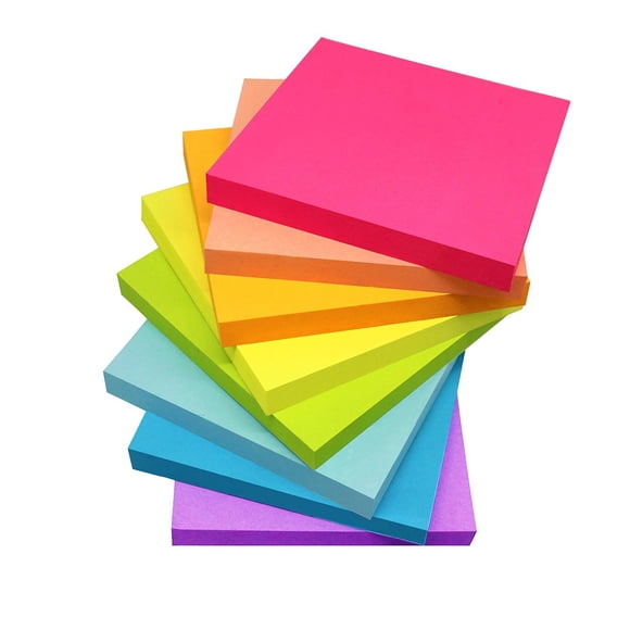 Sticky Notes Vanpad 8 x 8 cm, colores brillantes, 16 blocs por paquete