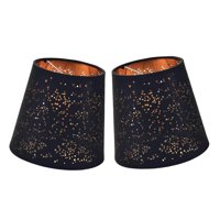 Magideal - Pantalla De Lámpara De , Pantalla De Lámpara, Pantalla Hueca Con Clip, Pantallas De Lámpara, Cubierta De Tela Para Lámpara Para Oficina Y Hogar Oro Negro