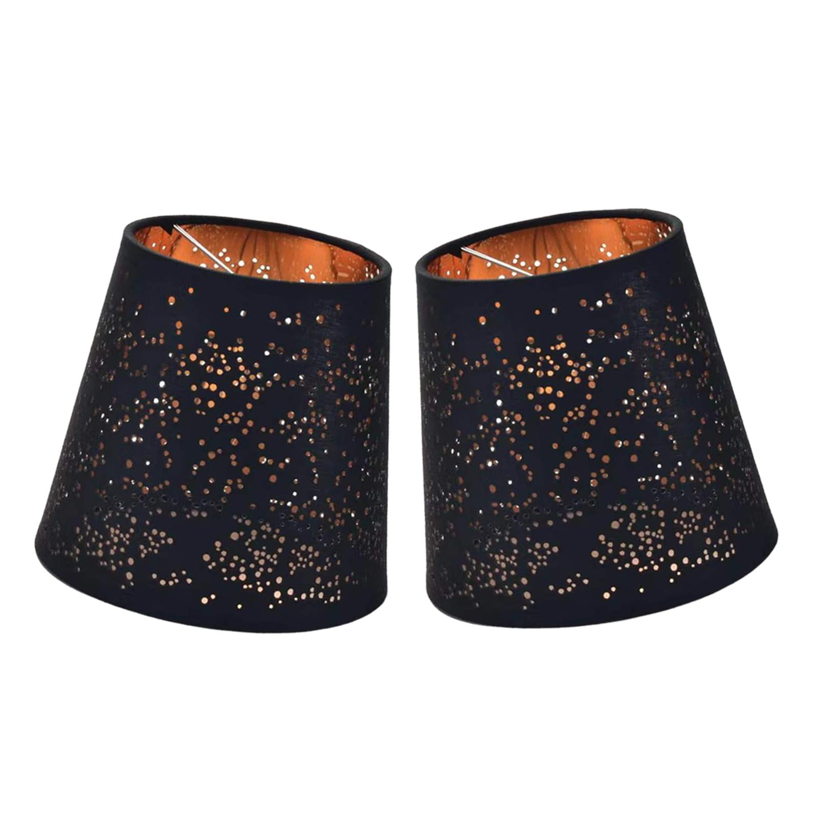 Magideal - Pantalla De Lámpara De , Pantalla De Lámpara, Pantalla Hueca Con Clip, Pantallas De Lámpara, Cubierta De Tela Para Lámpara Para Oficina Y Hogar Oro Negro