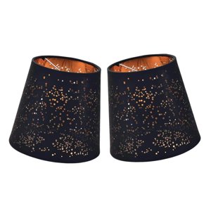 Magideal - Pantalla De Lámpara De , Pantalla De Lámpara, Pantalla Hueca Con Clip, Pantallas De Lámpara, Cubierta De Tela Para Lámpara Para Oficina Y Hogar Oro Negro