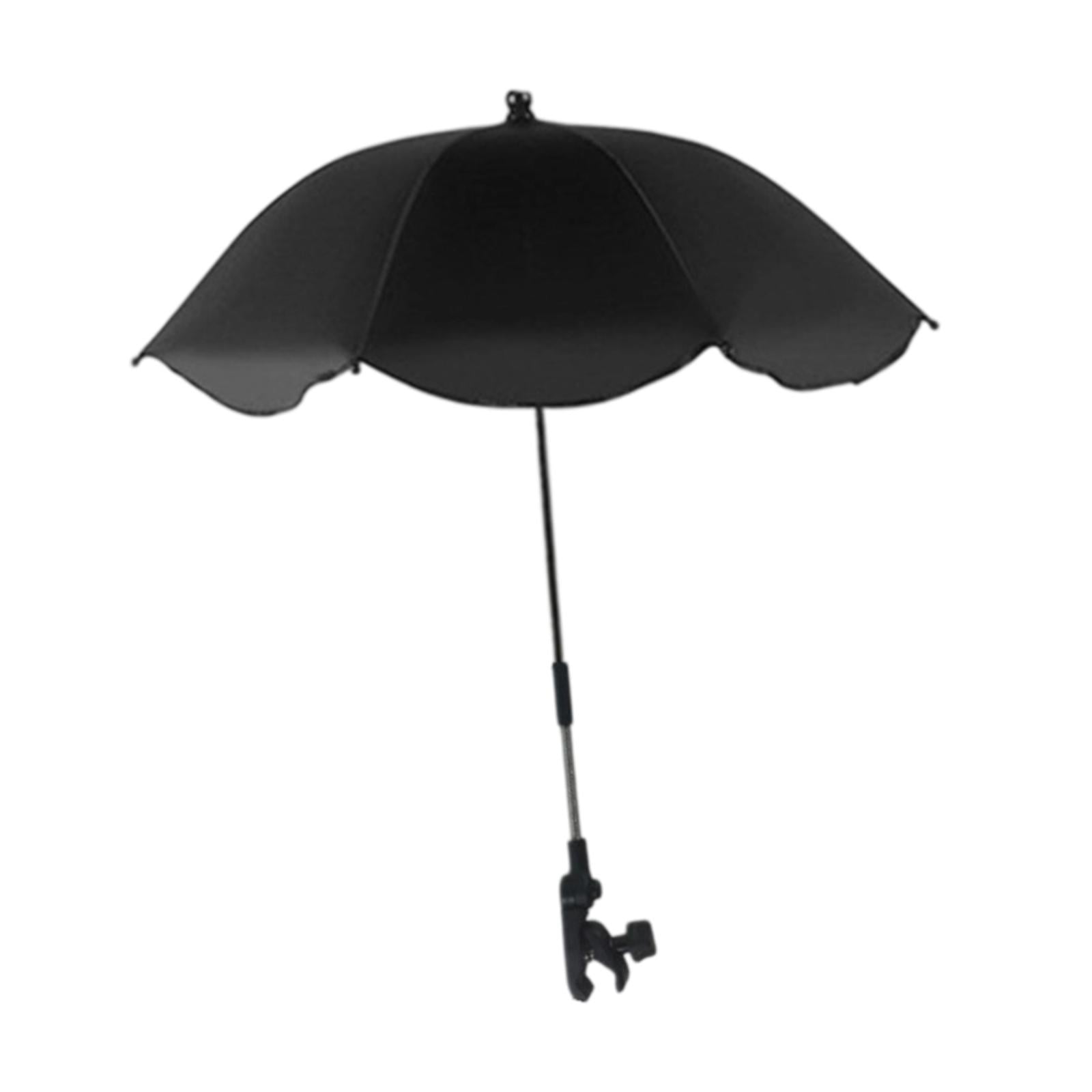 Bothyi - Sombrilla De Playa Con Clip, Multiusos, Impermeable, Para Terraza, Piscina, Exterior, Color Negro