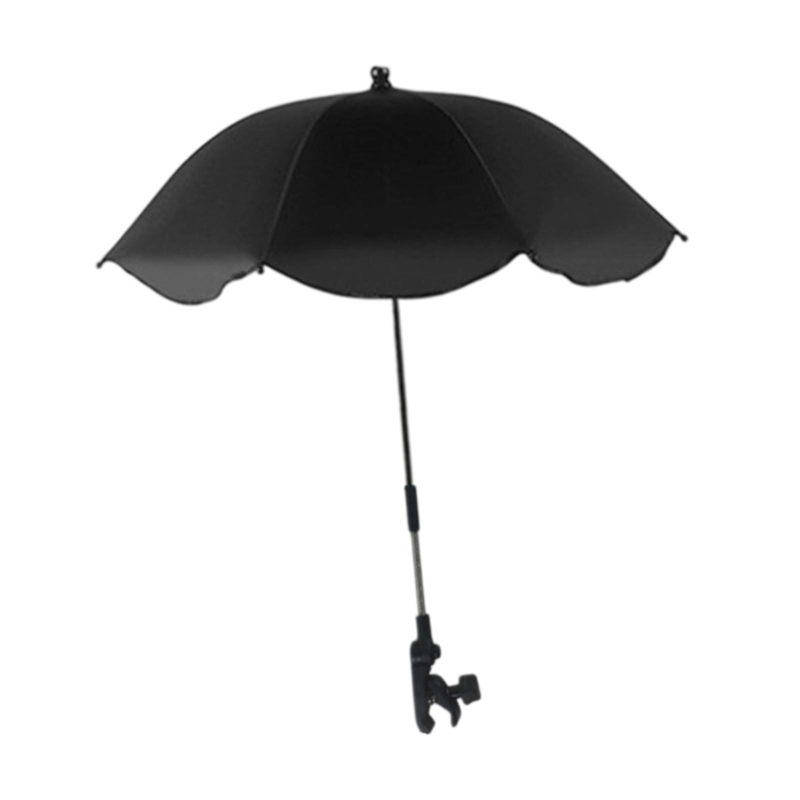 Bothyi - Sombrilla De Playa Con Clip, Multiusos, Impermeable, Para Terraza, Piscina, Exterior, Color Negro