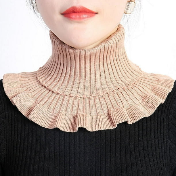 Stylish Hand-Knitted High Collar Detachable Dickey Collar for Women - Turtleneck Look!