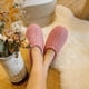 thumbnail image 2 of Zapatillas HomeTop de espuma viscoelástica de piel rizada y difusa para mujer, rosas, 7-8, 2 of 7