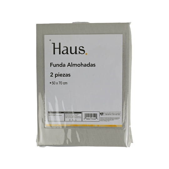 Set De 2 Fundas De Almohada Sólidas 144 Hilos 50x70 Cm Haus