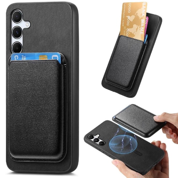Funda de Cuero Magnética con Tarjetero para Samsung Galaxy A35 Cubierta Delgada Negro