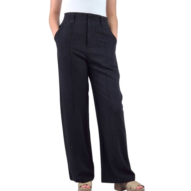 Pantalon Palazzo Premium Tipo Lino Semi Formal Casual Boton 902