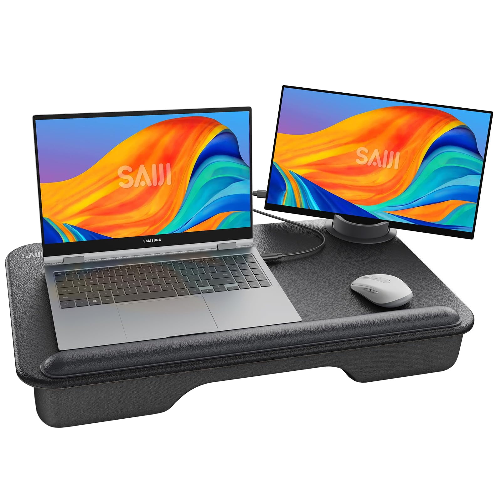 Saiji - Escritorio Portátil Gx7 B Us3 De Hasta 17 Pulgadas Con Soporte Para Monitor