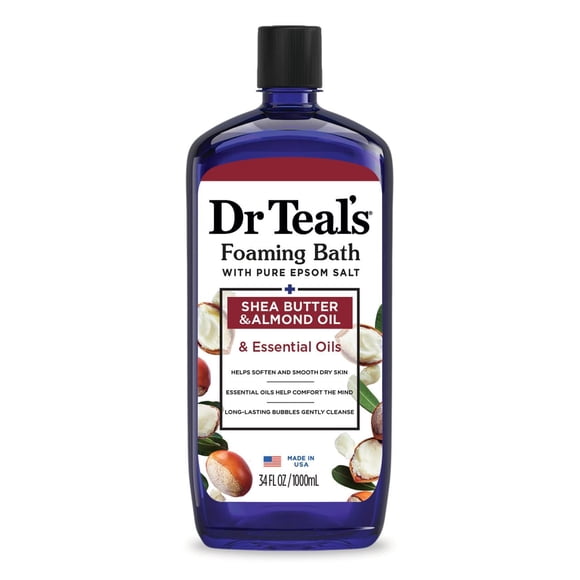 Baño Espumoso Dr Teal's Sal Epsom Pura Manteca de Karité y Almendra 1000ml