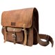 thumbnail image 4 of Cartera Mensajero Sharo Cuero Marrón y Lona, 4 of 4