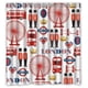 thumbnail image 1 of Cortina de ducha con diseño de soldado y autobús rojo de London Eye, con ganchos, tamaño 66 x 72 pulgadas, 1 of 3